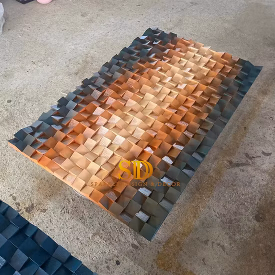 Hersteller maßgeschneiderte Regenbogen-bunte Holzmosaik-Puzzle-Holzmosaik-Wandbilder zum Verkauf